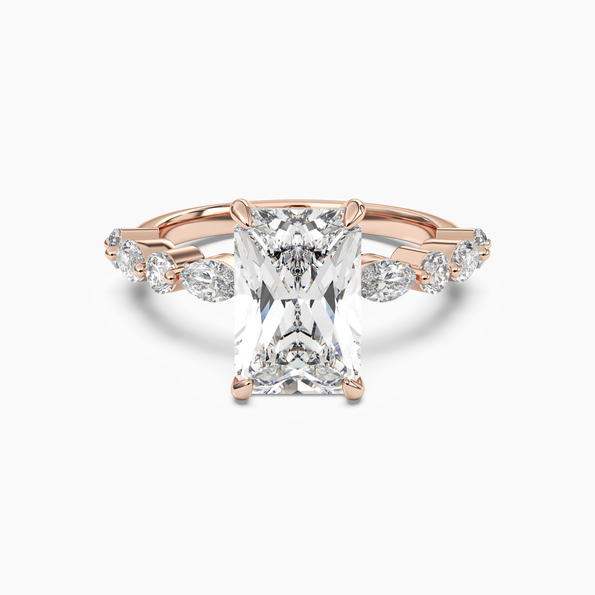 Aster Radiant Hidden Halo 1.5 Carat Lab Grown Diamond Engagement Ring in 14K White Gold