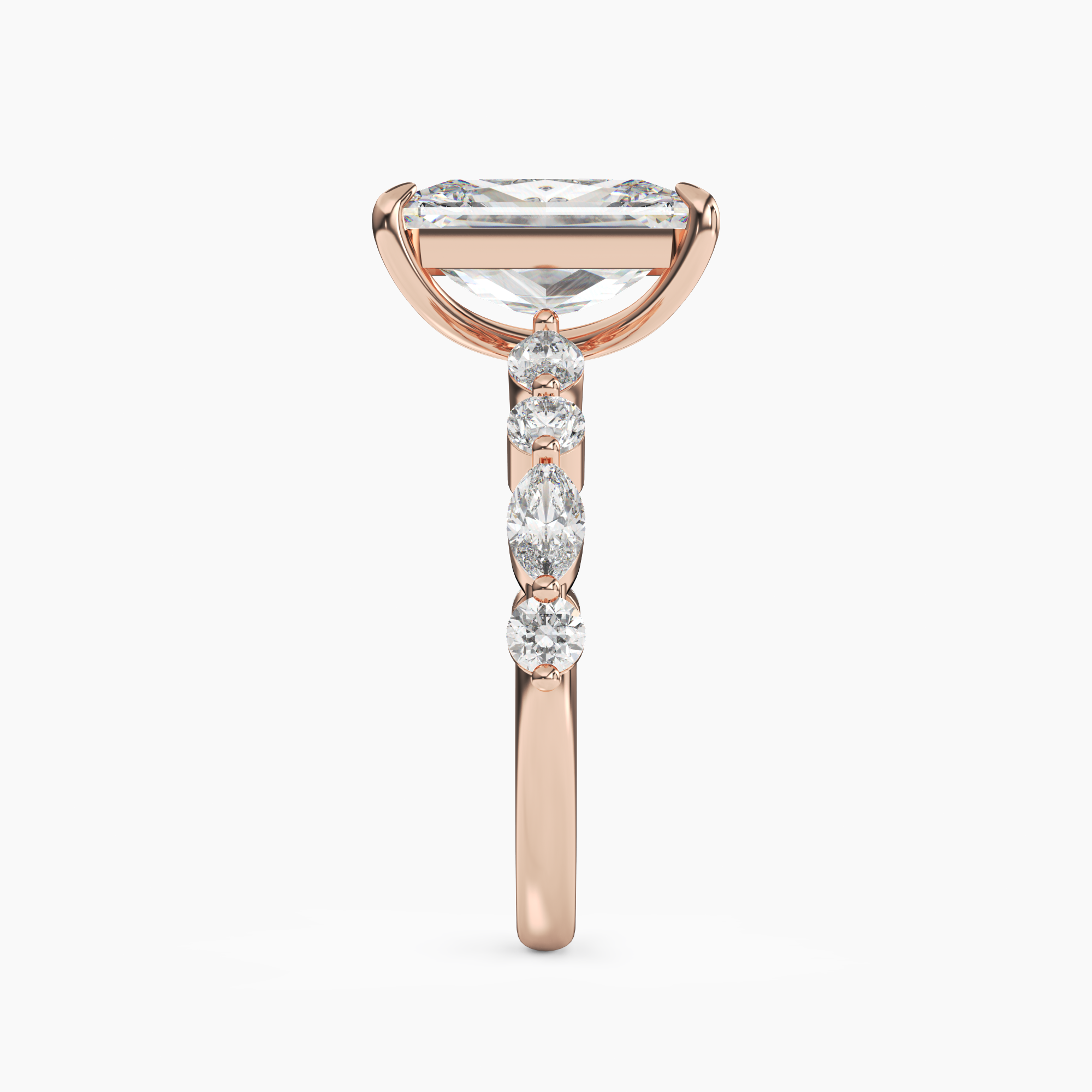 Aster Radiant Hidden Halo 1 Carat Lab Grown Diamond Engagement Ring in 14K White Gold