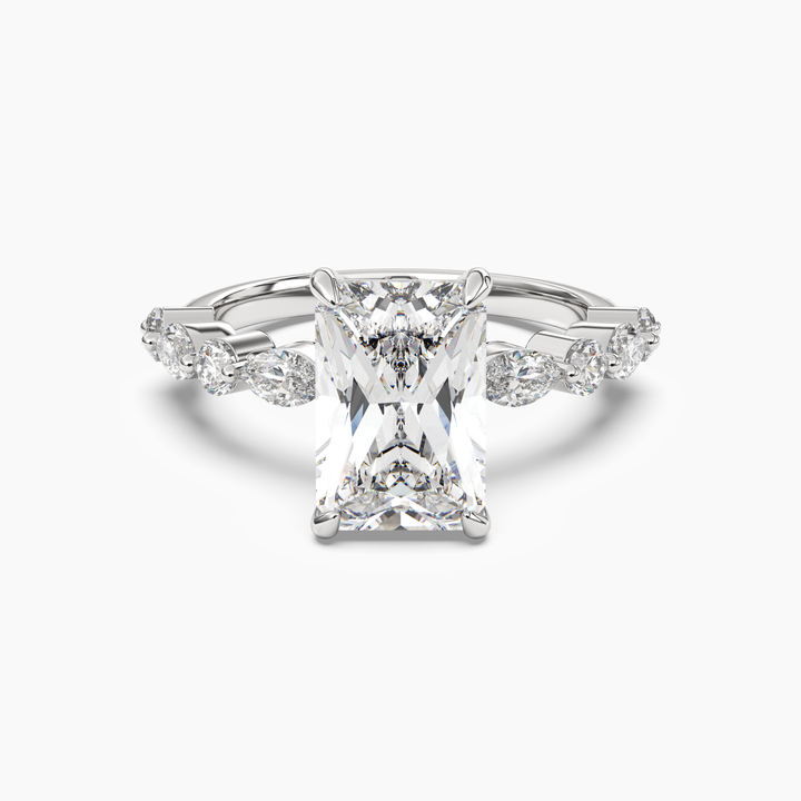 Aster Radiant Hidden Halo 1.5 Carat Lab Grown Diamond Engagement Ring in 18K White Gold
