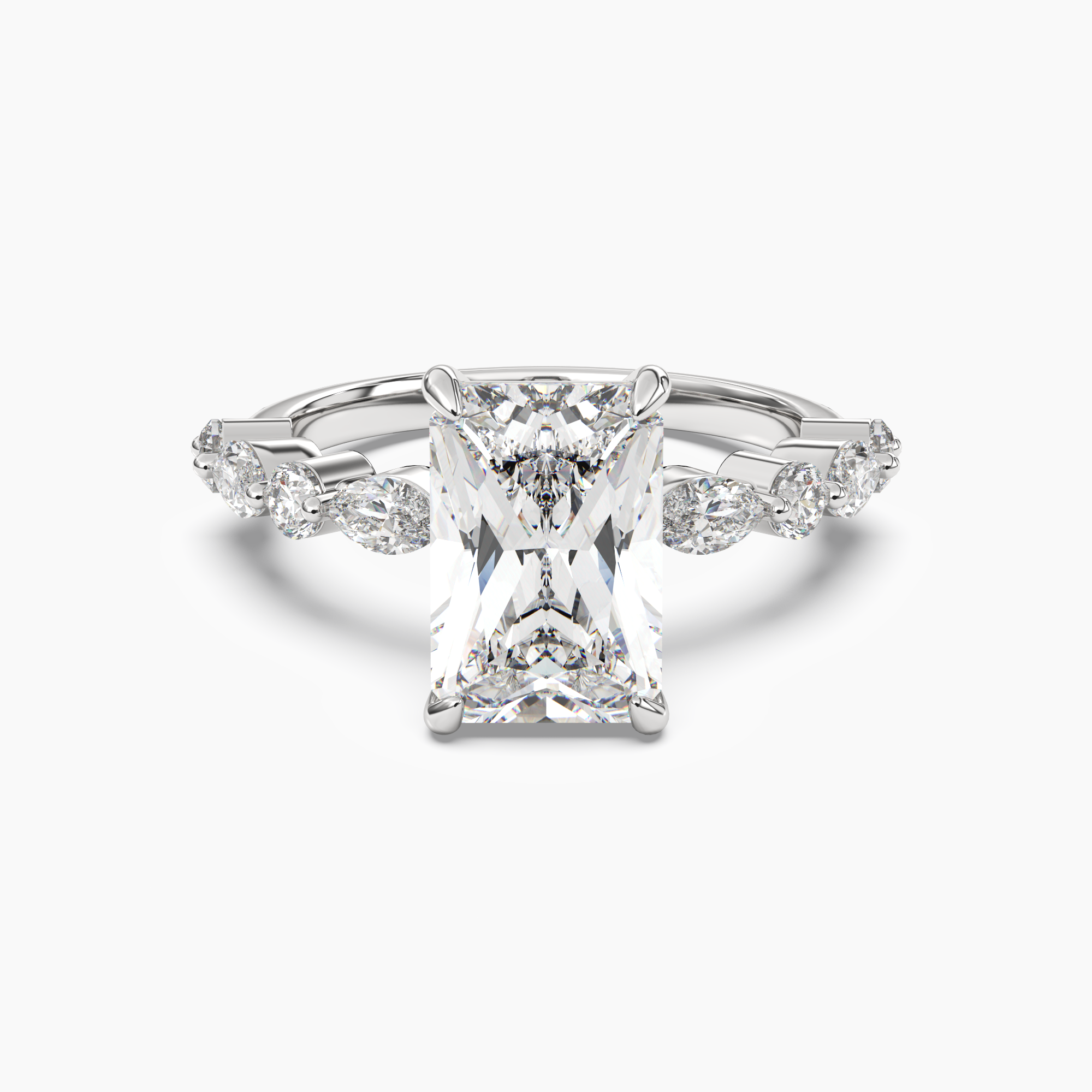 Aster Radiant Hidden Halo 1 Carat Lab Grown Diamond Engagement Ring in 14K Rose Gold