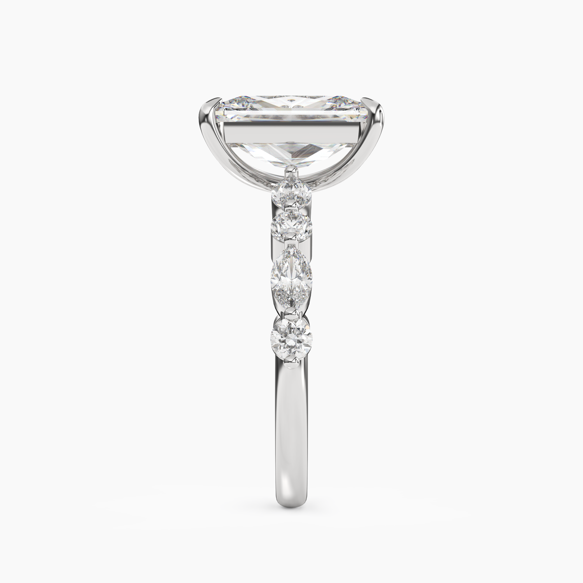 Aster Radiant Hidden Halo 2.5 Carat Lab Grown Diamond Engagement Ring in 14K Rose Gold