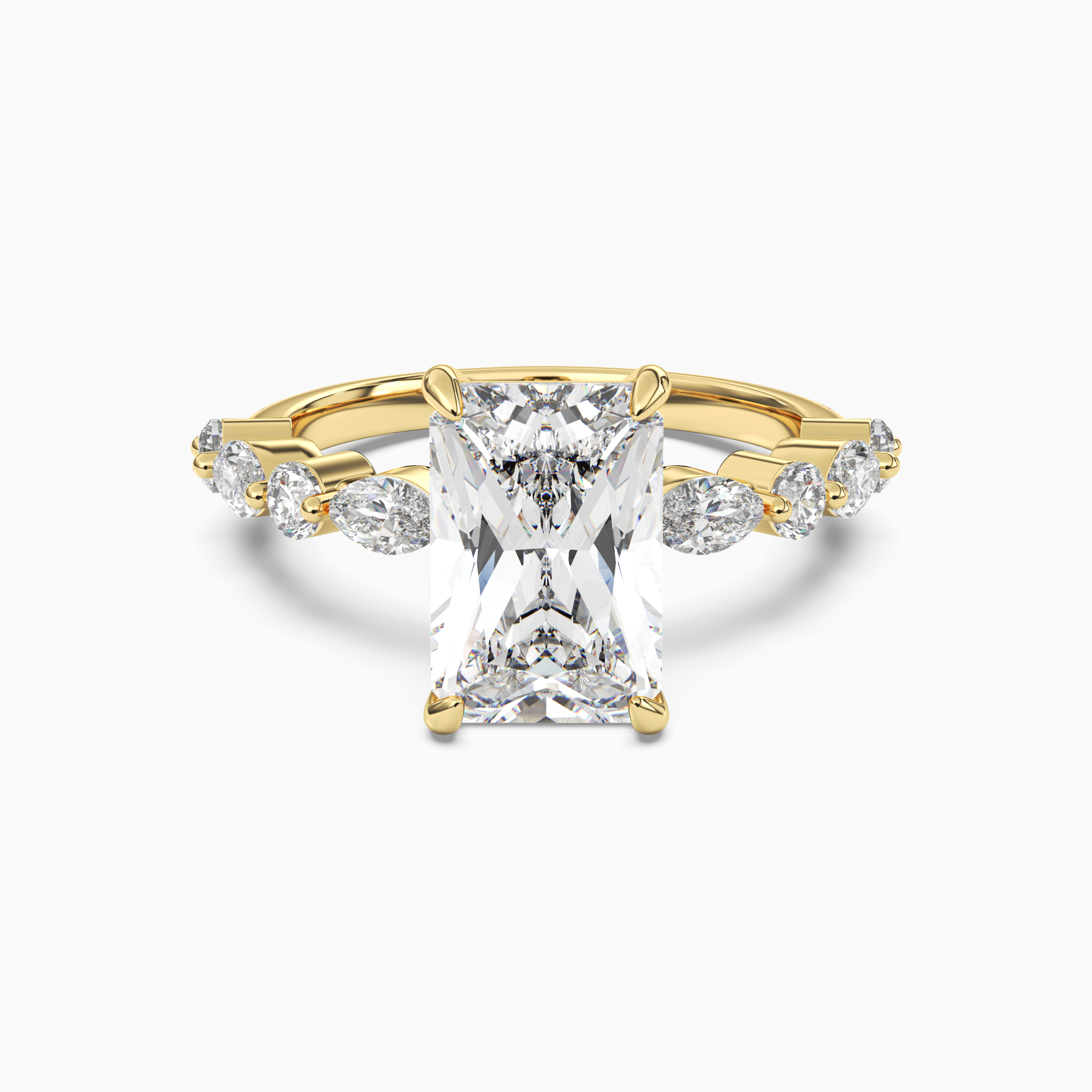 Aster Radiant Hidden Halo 2.5 Carat Lab Grown Diamond Engagement Ring in 18K Rose Gold