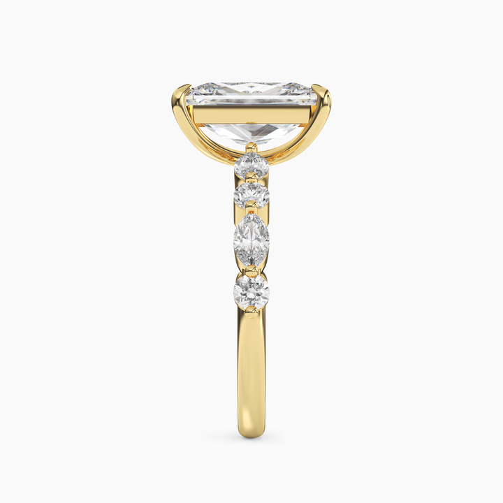 Aster Radiant Hidden Halo 1.5 Carat Lab Grown Diamond Engagement Ring in 14K Rose Gold
