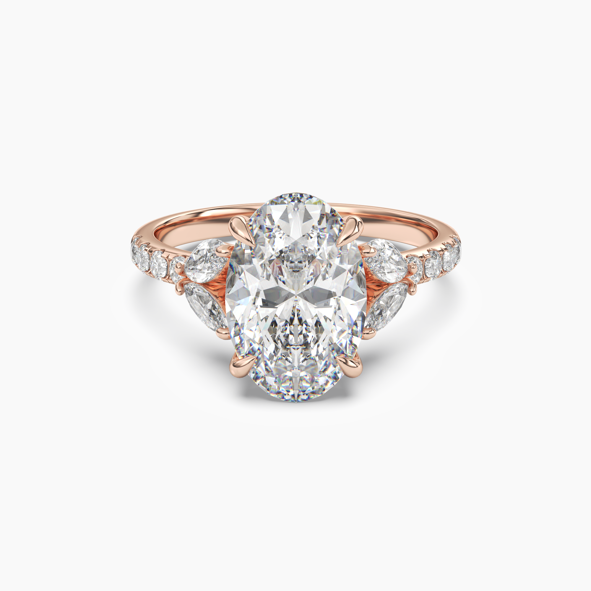 Mirage Oval Diamond Ring Setting in 14K White Gold