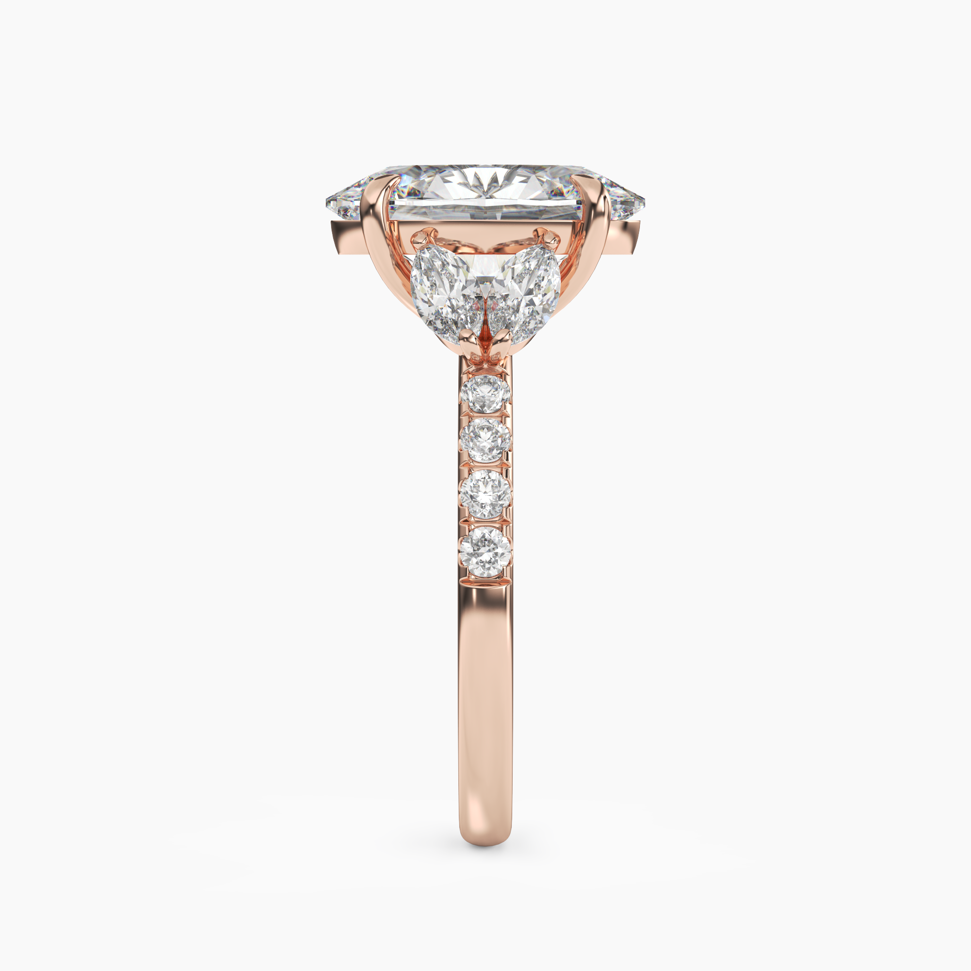 Mirage Oval Diamond Ring Setting in 18K Yellow Gold