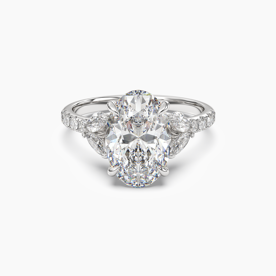 Mirage Oval 2 Carat Lab Grown Diamond Engagement Ring in 18K White Gold