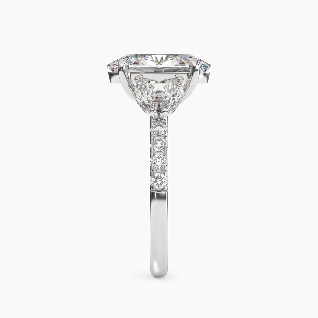 Mirage Oval 2.5 Carat Lab Grown Diamond Engagement Ring in 14K White Gold
