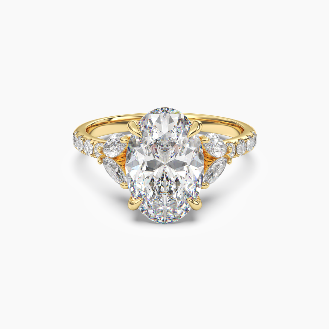 Mirage Oval 3 Carat Lab Grown Diamond Engagement Ring in 14K Rose Gold