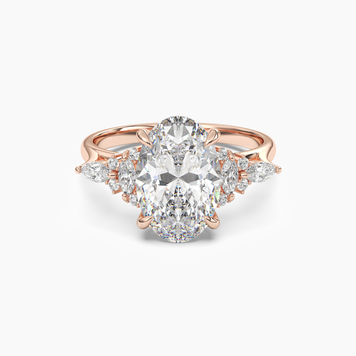 Snowflake Oval 1.5 Carat Lab Grown Diamond Engagement Ring in 18K Rose Gold