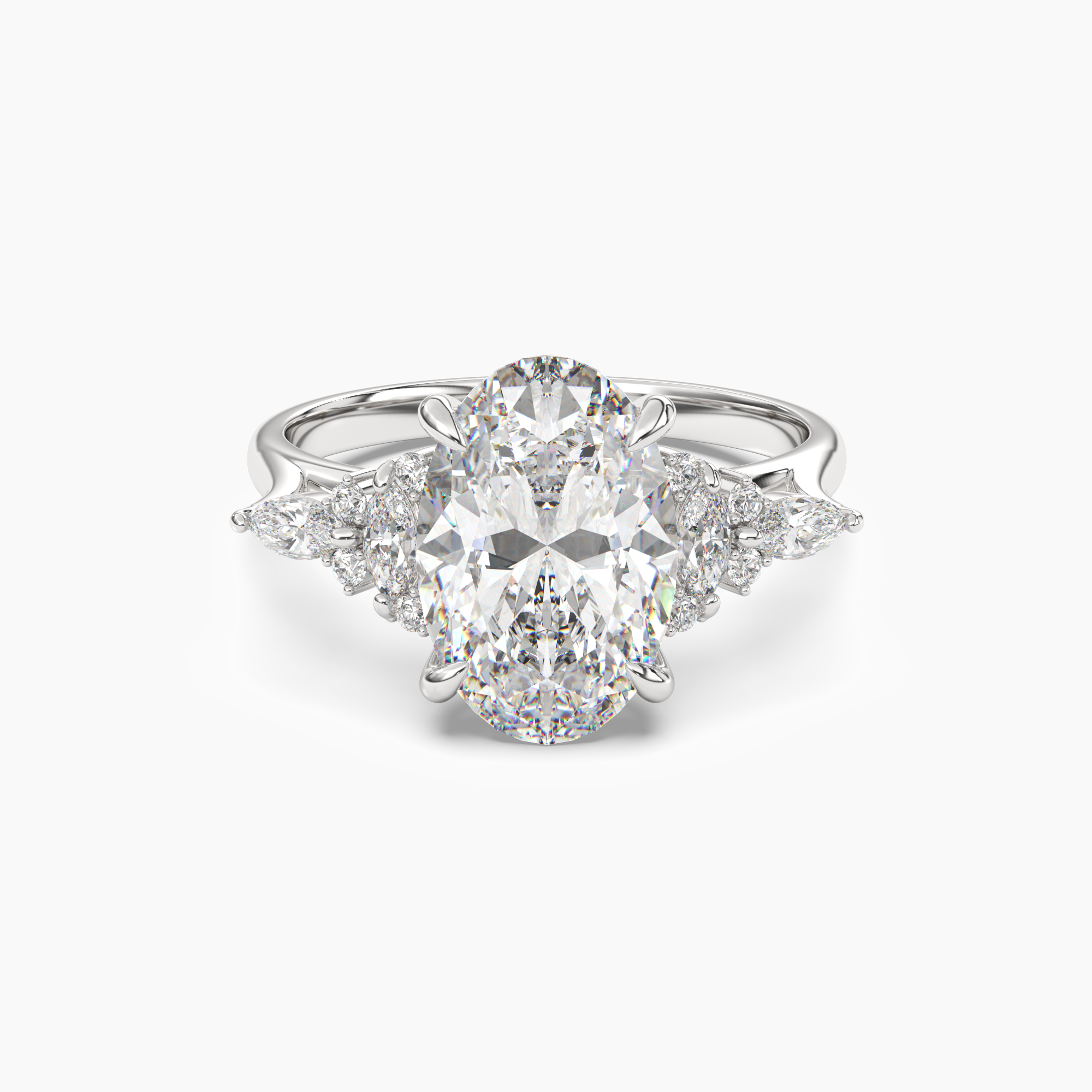 Snowflake Oval 2.5 Carat Lab Grown Diamond Engagement Ring in 18K Rose Gold