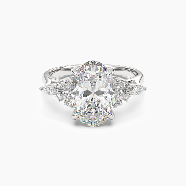 Snowflake Oval 1.5 Carat Lab Grown Diamond Engagement Ring in 18K White Gold