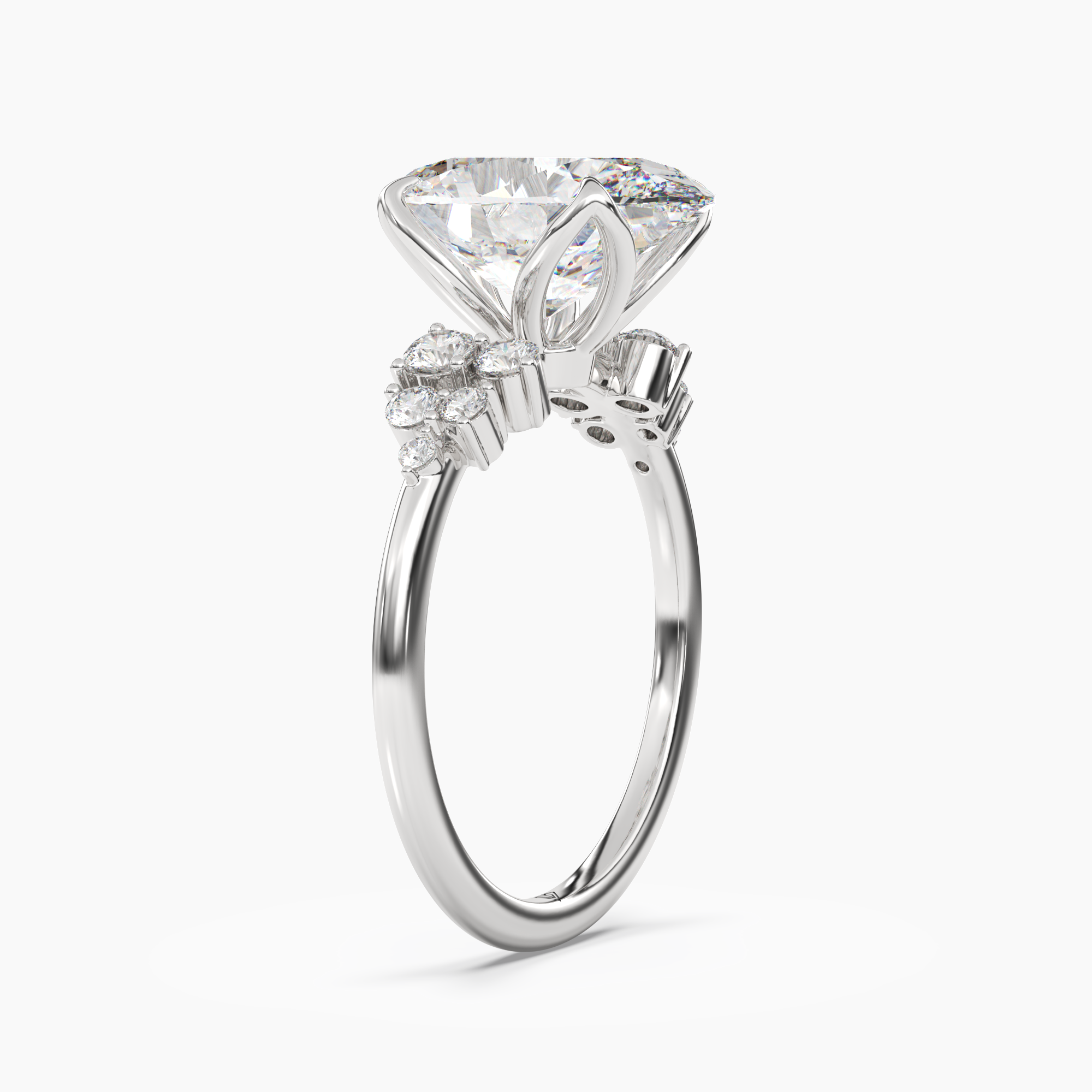 Tulip Oval 2 Carat Lab Grown Diamond Engagement Ring in 18K Rose Gold