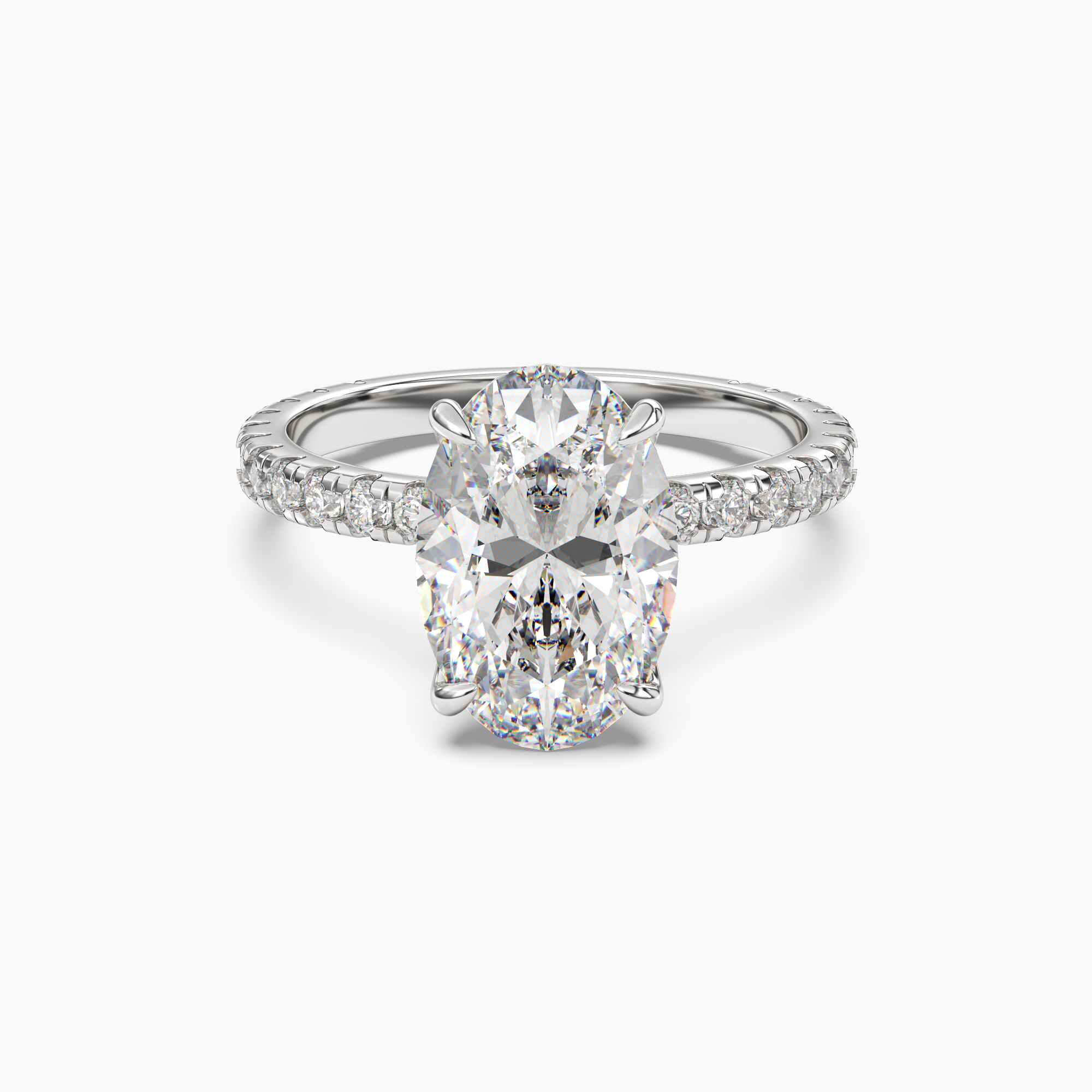 Adalia Oval Hidden Halo Diamond Ring Setting in 18K Yellow Gold