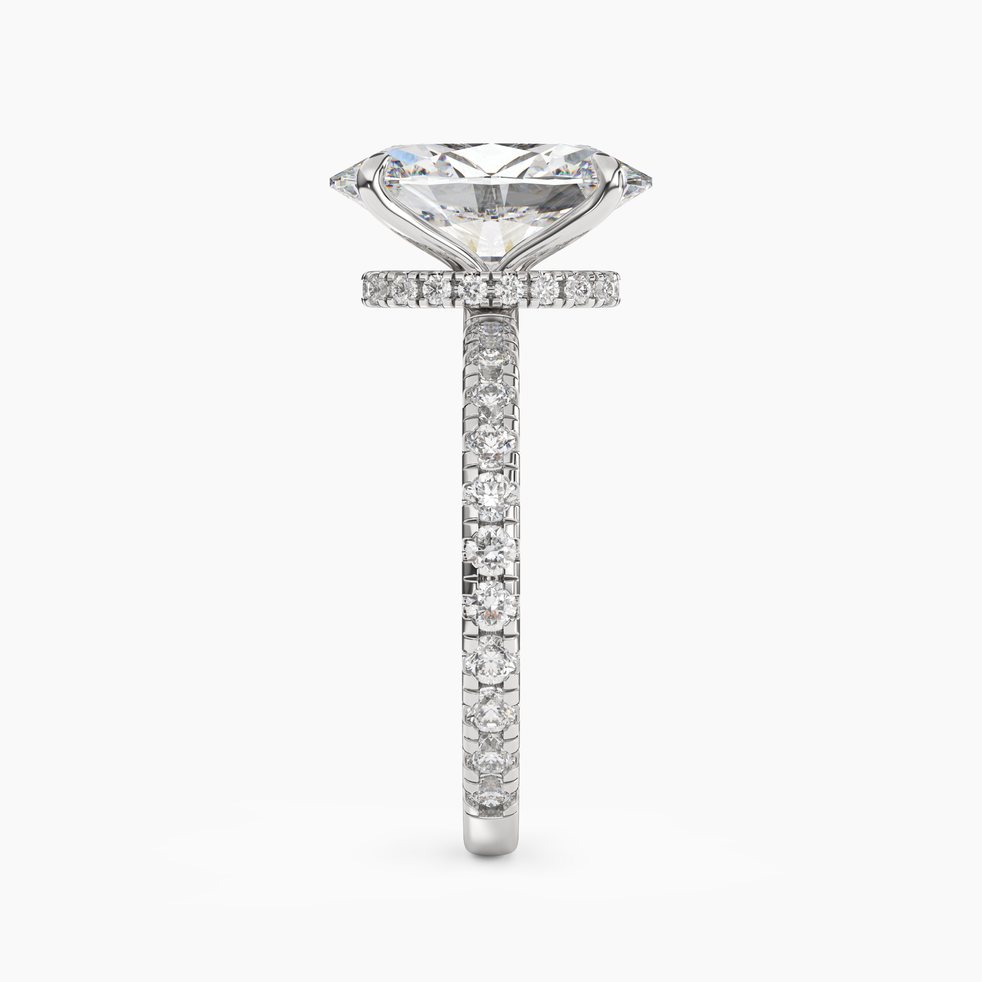 Adalia Oval Hidden Halo 1 Carat Lab Grown Diamond Engagement Ring in 18K Yellow Gold
