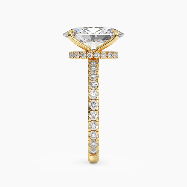 Adalia Oval Hidden Halo 2 Carat Lab Grown Diamond Engagement Ring in 18K Rose Gold