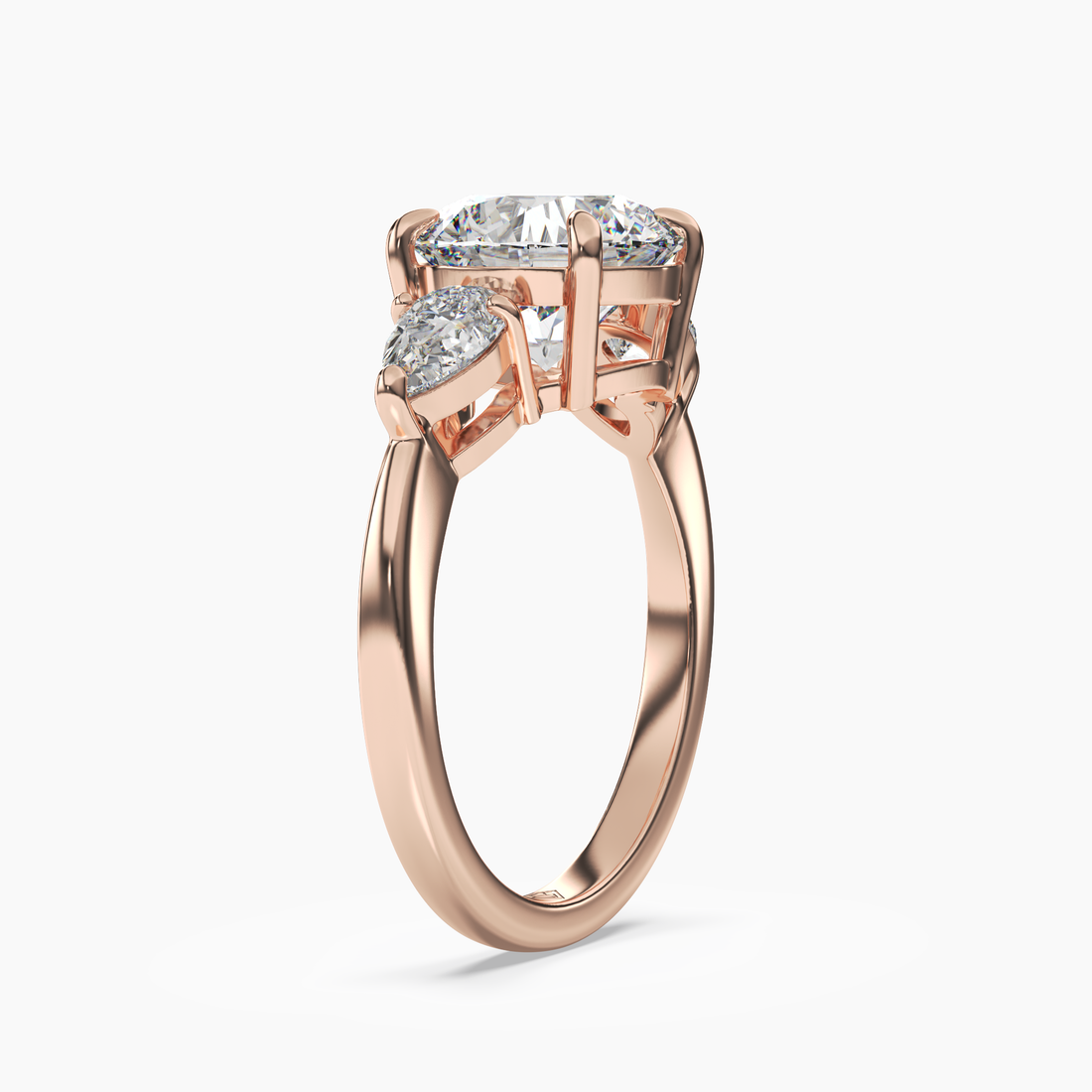Caliope Round Three Stone Diamond Ring Setting in 18K White Gold