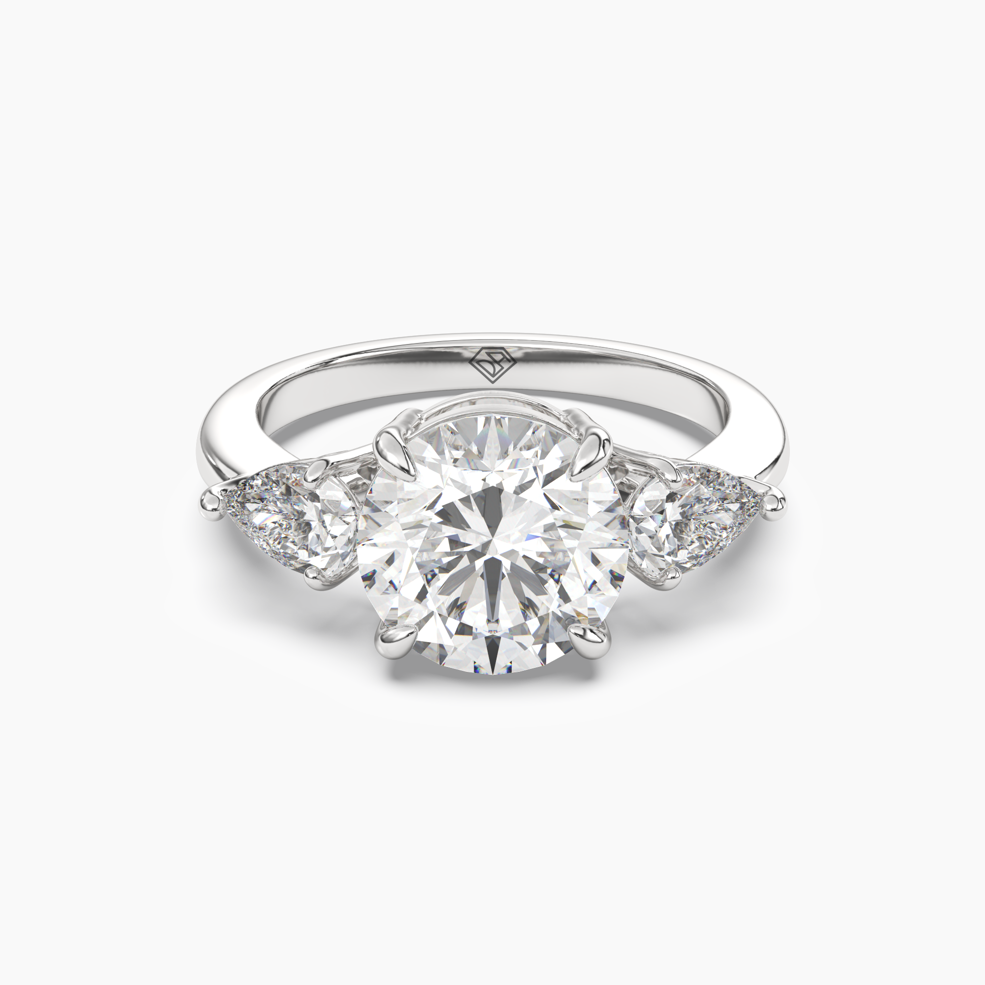 Caliope Round Three Stone 1.5 Carat Lab Grown Diamond Engagement Ring in 14K Yellow Gold