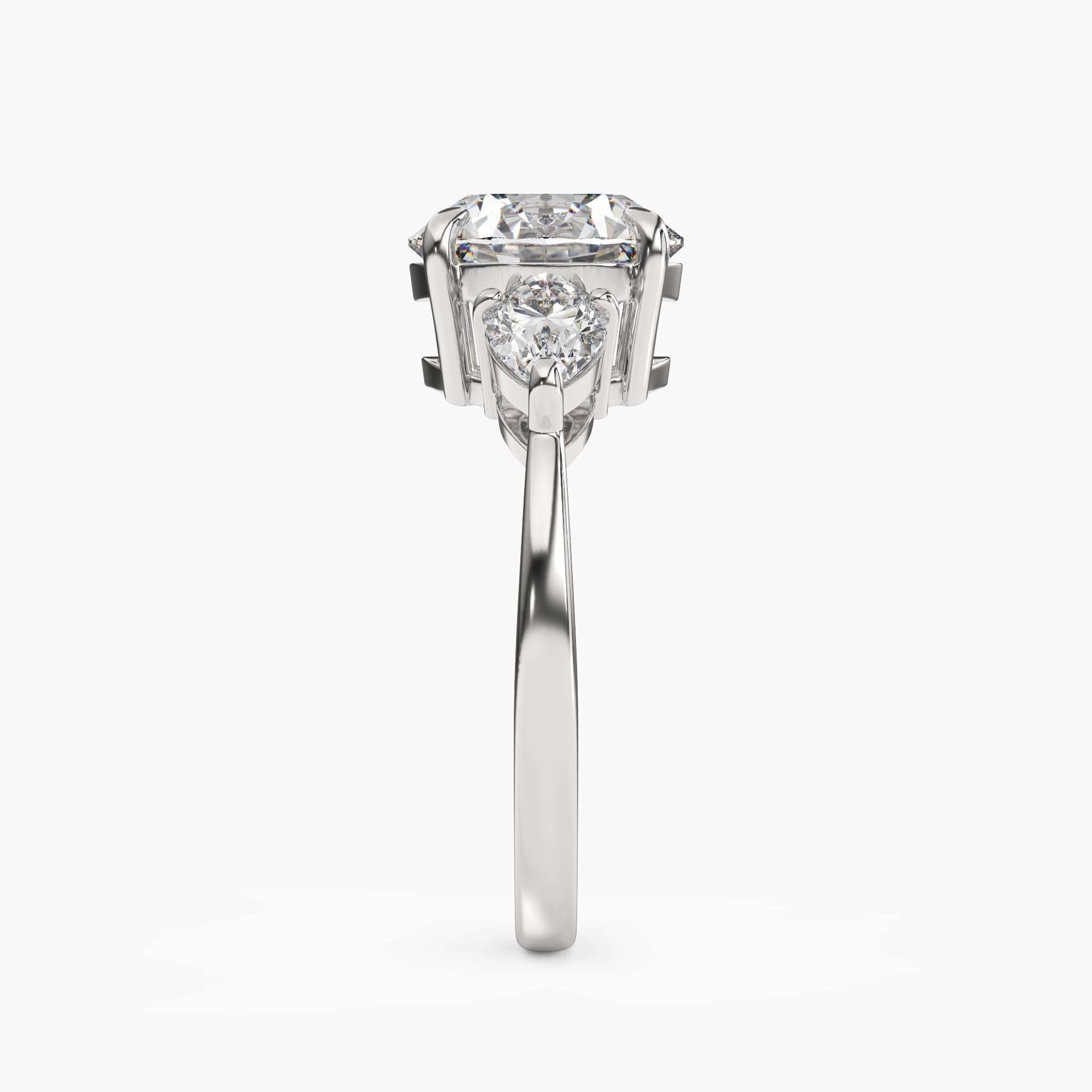 Caliope Round Three Stone 2.5 Carat Lab Grown Diamond Engagement Ring in 14K Yellow Gold