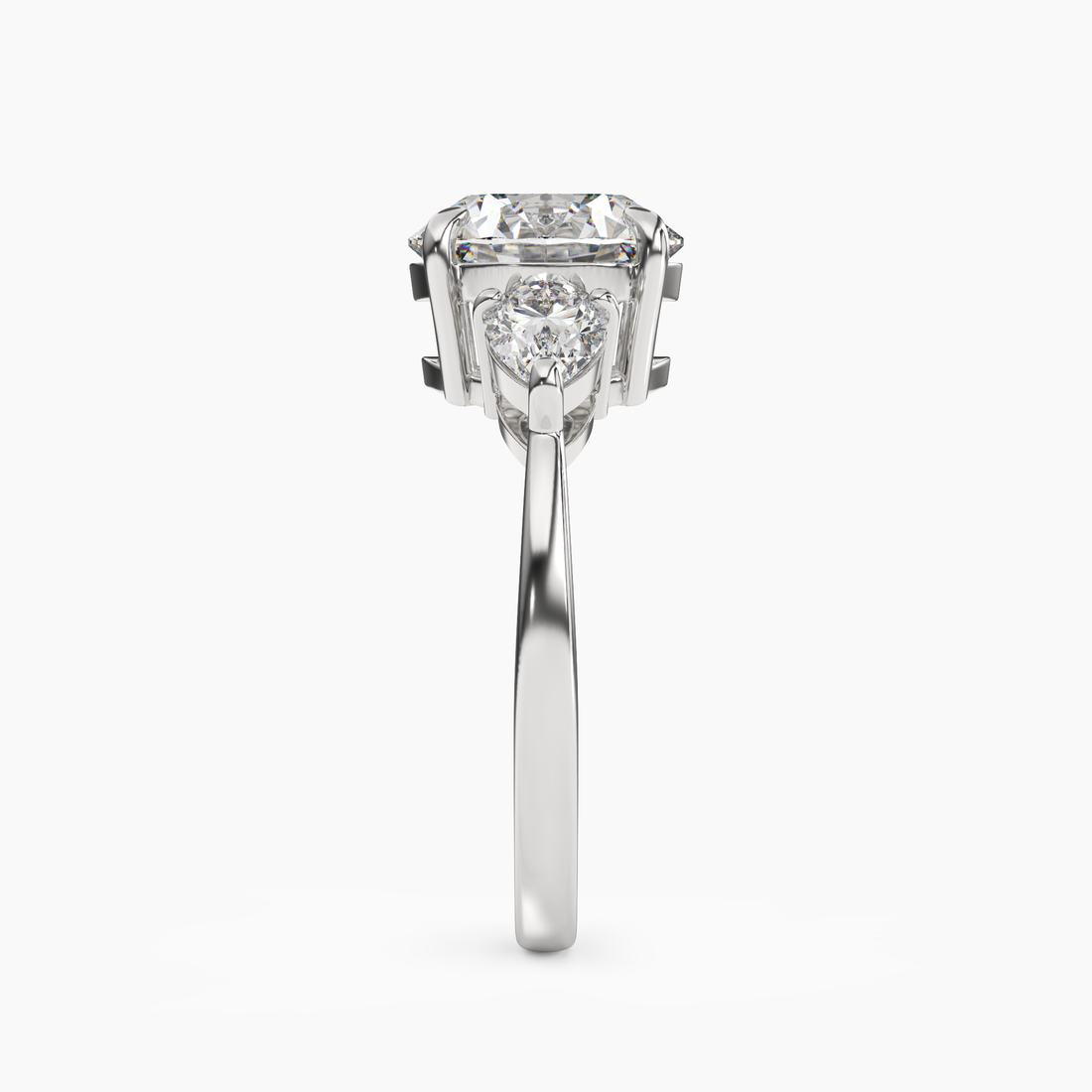 Caliope Round Three Stone 2 Carat Lab Grown Diamond Engagement Ring in 18K Yellow Gold