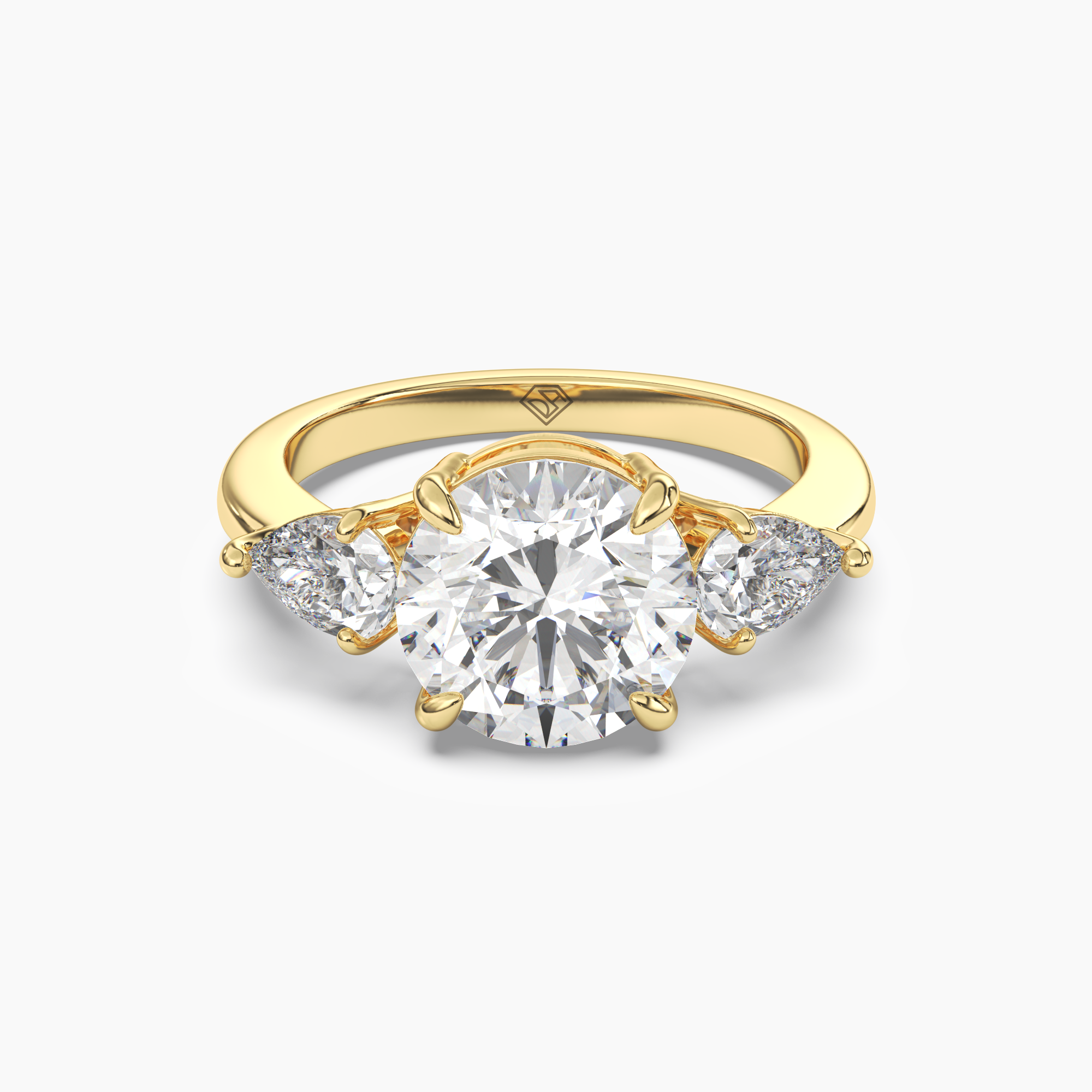 Caliope Round Three Stone 2 Carat Lab Grown Diamond Engagement Ring in 18K Rose Gold