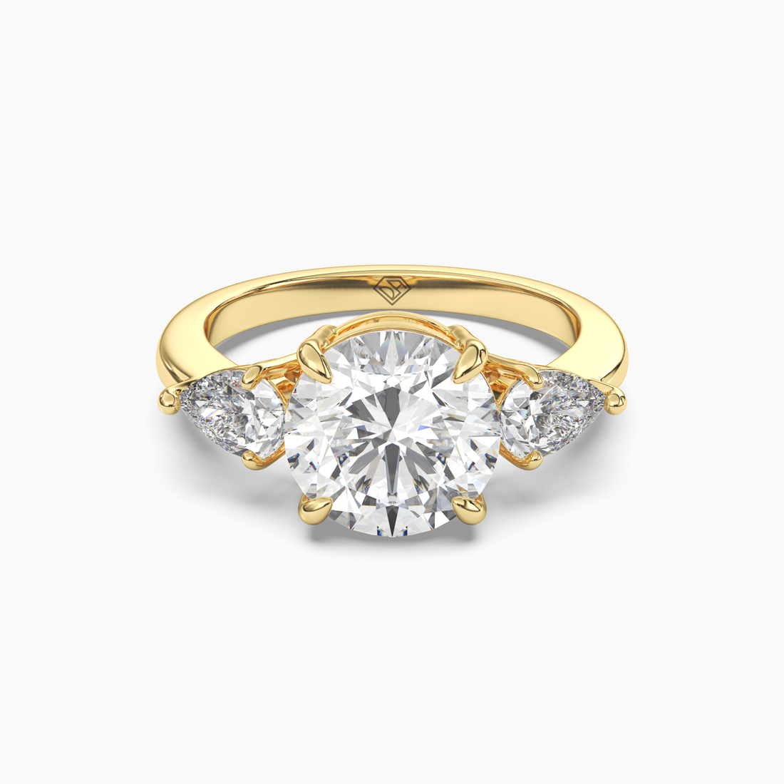 Caliope Round Three Stone 1.5 Carat Lab Grown Diamond Engagement Ring in 14K White Gold