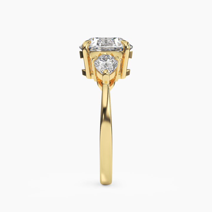 Caliope Round Three Stone 1.5 Carat Lab Grown Diamond Engagement Ring in 14K Rose Gold