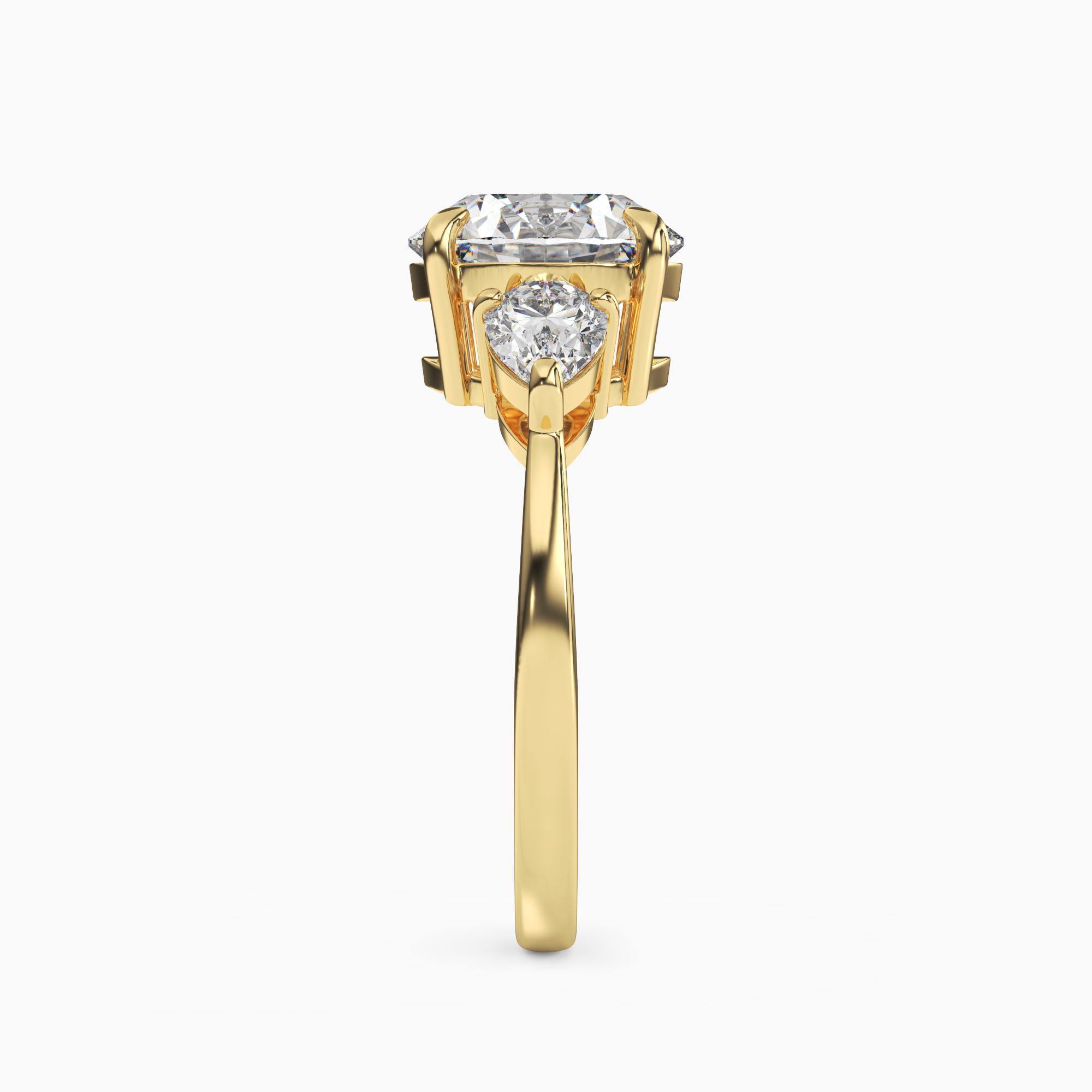 Caliope Round Three Stone 1 Carat Lab Grown Diamond Engagement Ring in 14K White Gold
