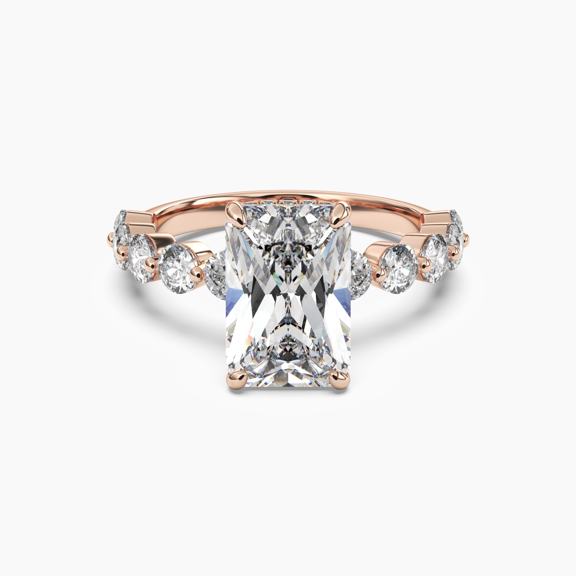 Mist Radiant Hidden Halo 1 Carat Lab Grown Diamond Engagement Ring in 14K Rose Gold