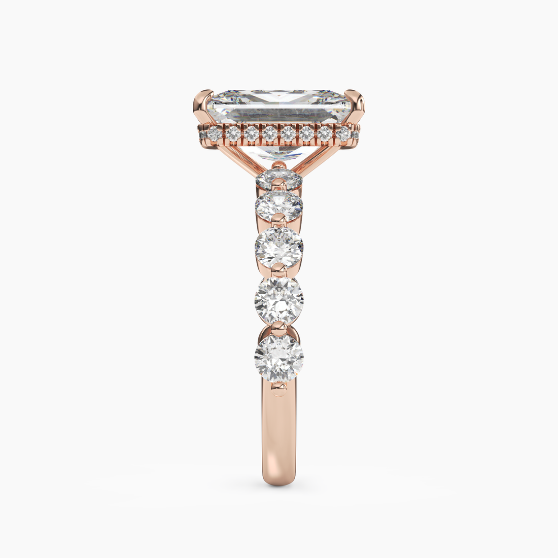 Mist Radiant Hidden Halo 1.5 Carat Lab Grown Diamond Engagement Ring in 14K White Gold