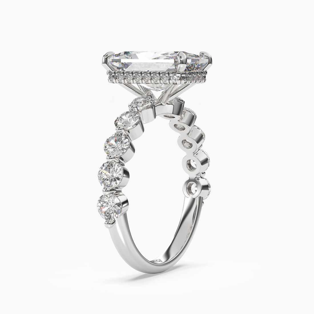 Mist Radiant Hidden Halo 1.5 Carat Lab Grown Diamond Engagement Ring in 14K Rose Gold