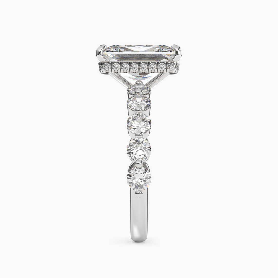 Mist Radiant Hidden Halo Diamond Ring Setting in 14K Yellow Gold