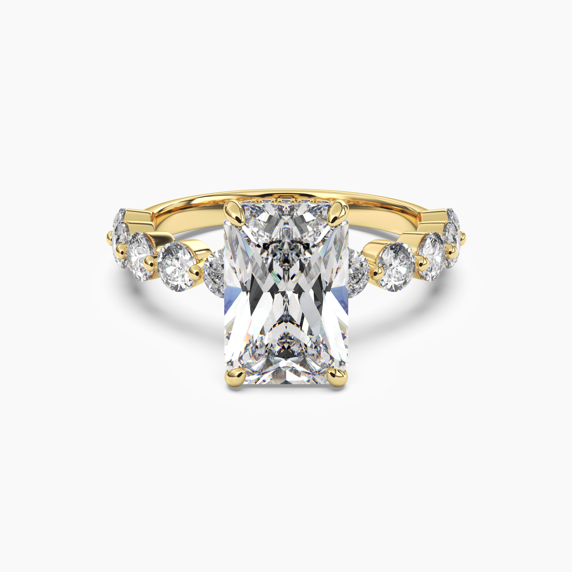 Mist Radiant Hidden Halo 3 Carat Lab Grown Diamond Engagement Ring in 14K Rose Gold