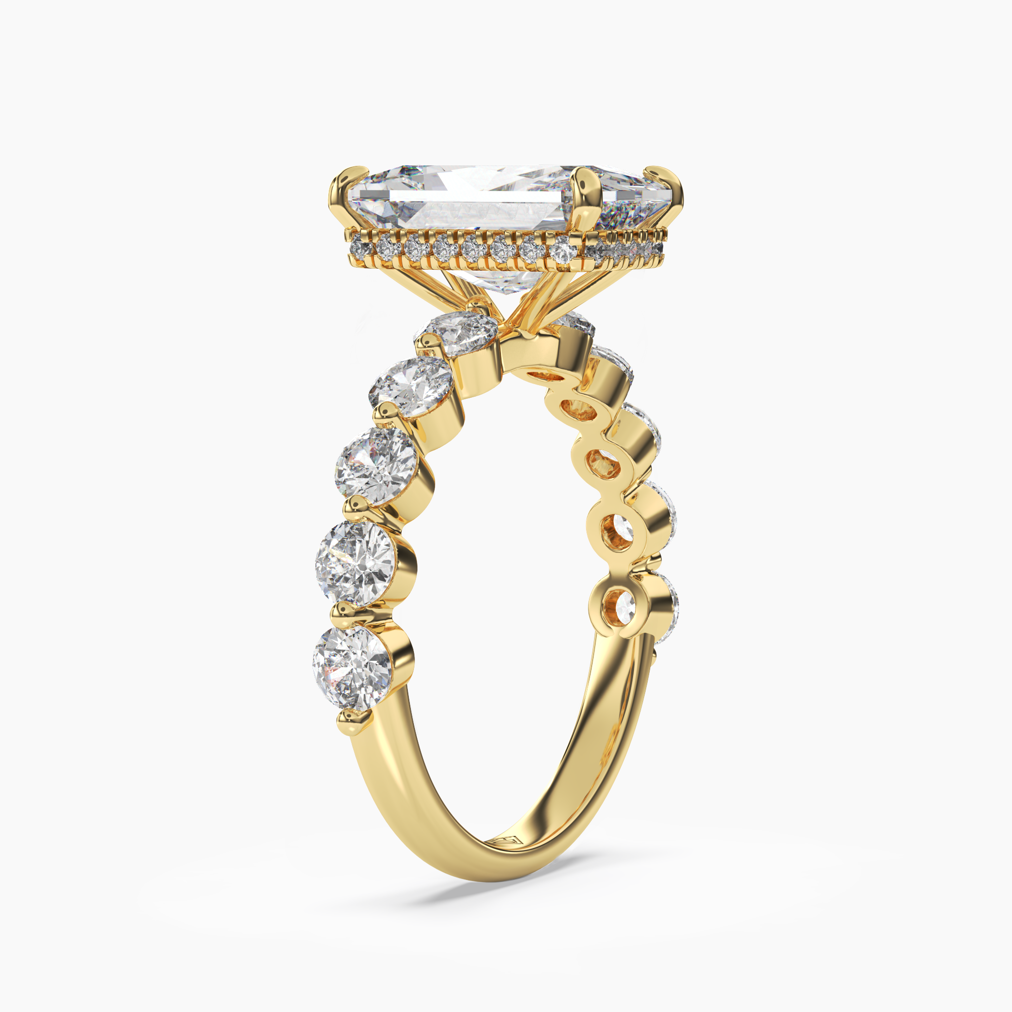 Mist Radiant Hidden Halo 2.5 Carat Lab Grown Diamond Engagement Ring in 14K Rose Gold