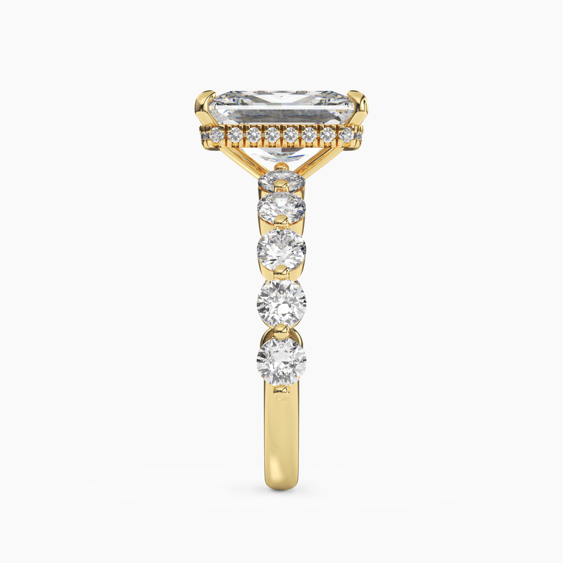 Mist Radiant Hidden Halo 2 Carat Lab Grown Diamond Engagement Ring in 14K White Gold