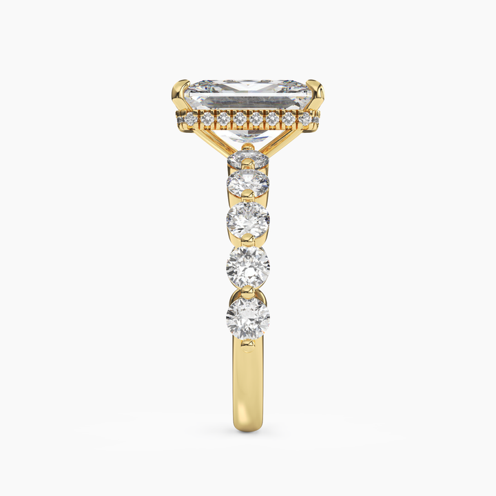 Mist Radiant Hidden Halo 1.5 Carat Lab Grown Diamond Engagement Ring in 14K Rose Gold