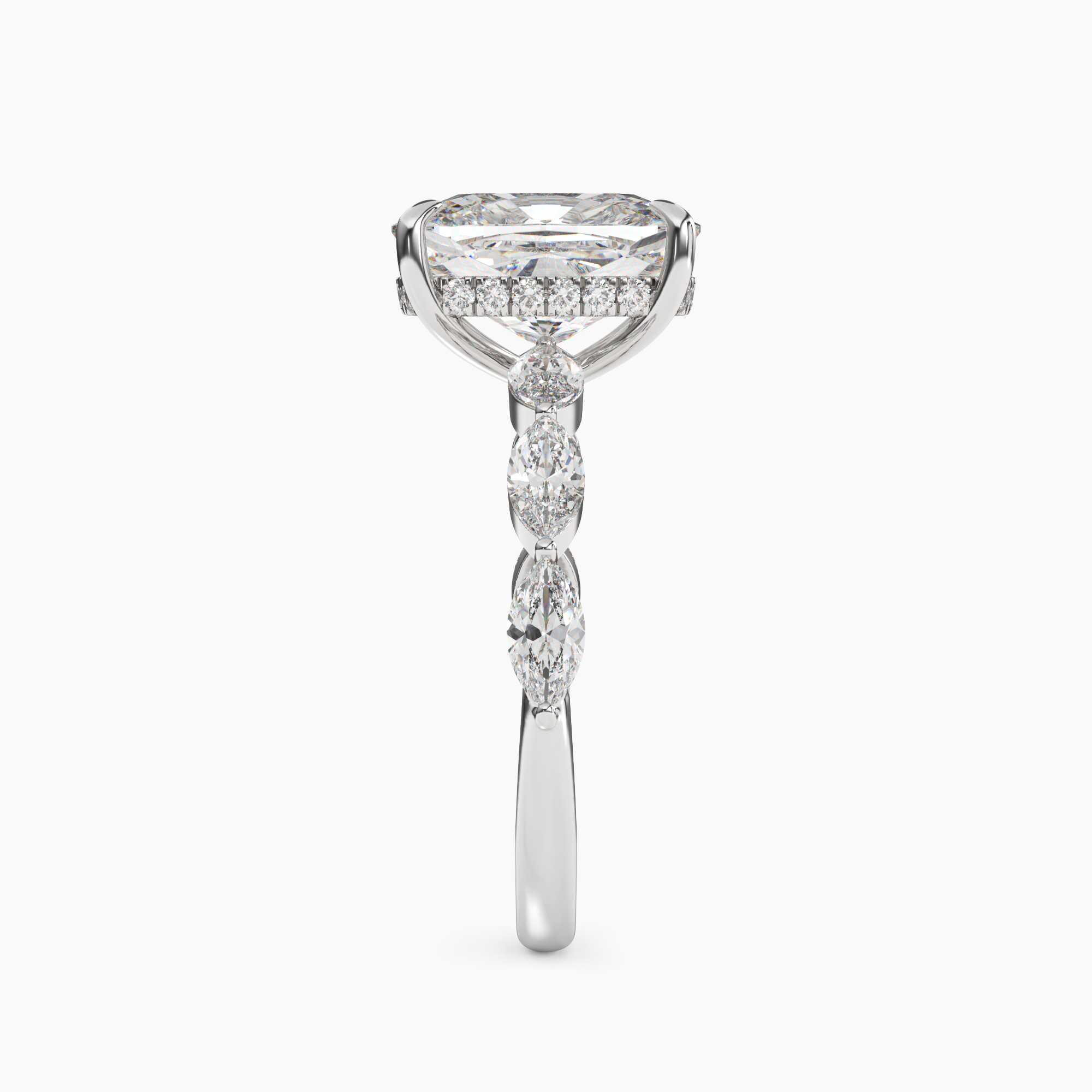 Rosemist Cushion Hidden Halo 2 Carat Lab Grown Diamond Engagement Ring in 14K Rose Gold
