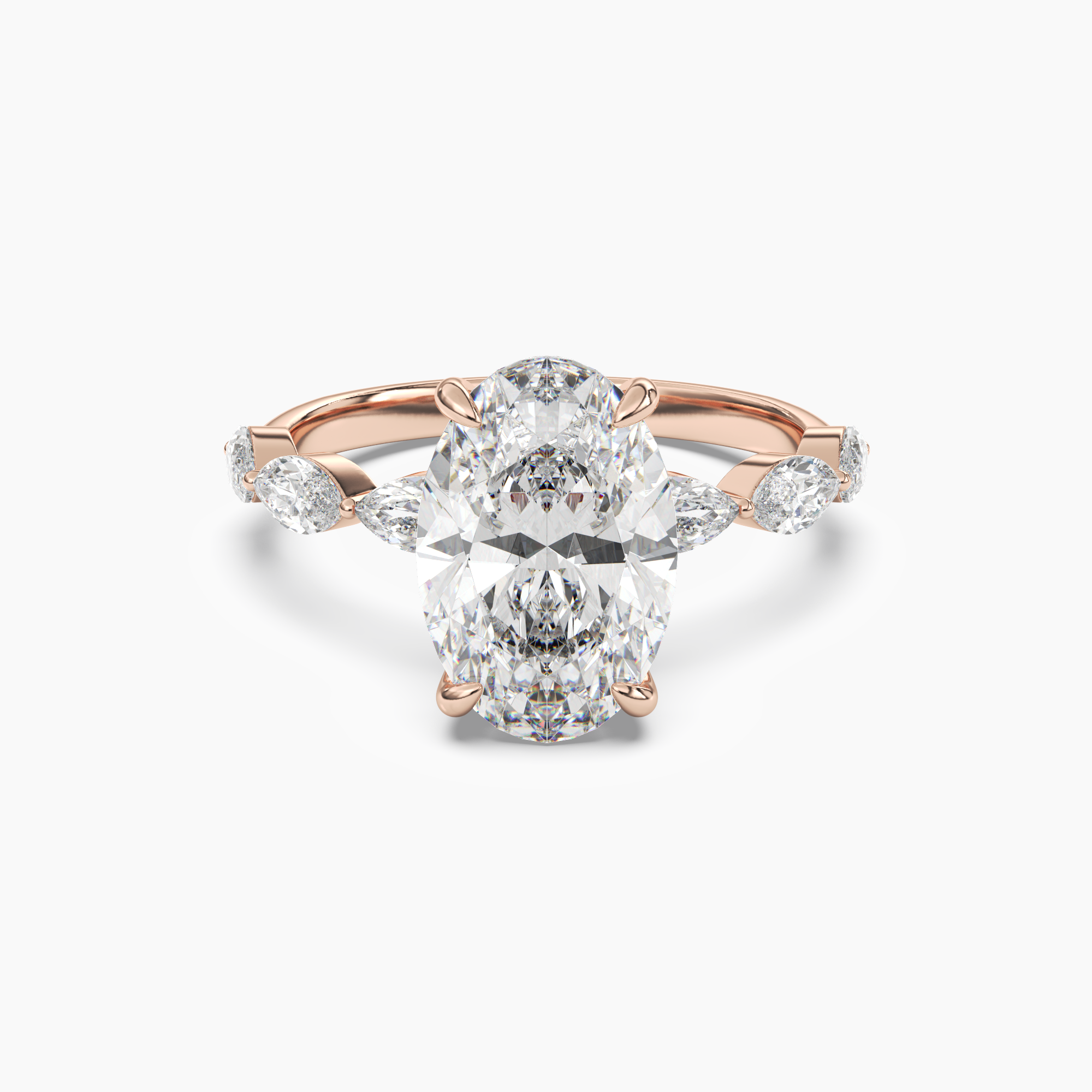 Rosemist Oval Hidden Halo 1.5 Carat Lab Grown Diamond Engagement Ring in 14K Yellow Gold