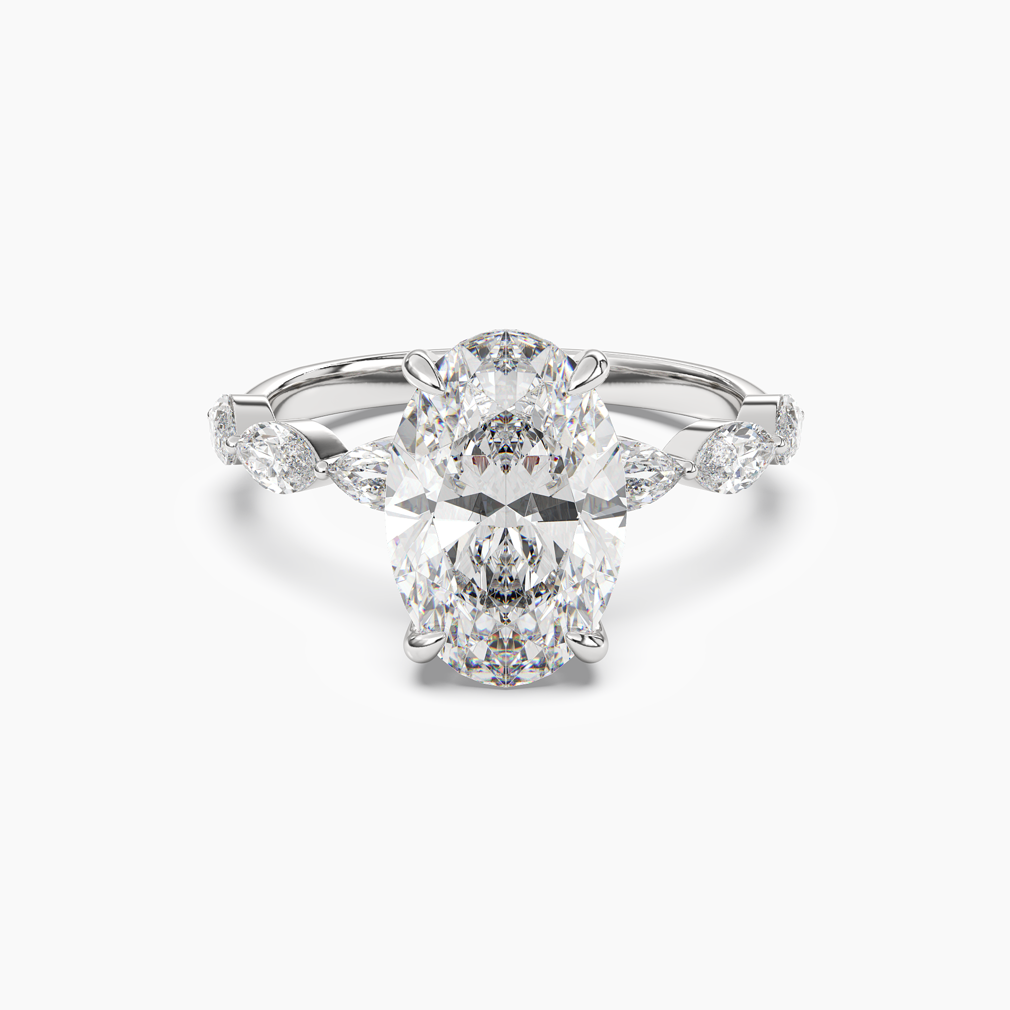 Rosemist Oval Hidden Halo 1.5 Carat Lab Grown Diamond Engagement Ring in 18K White Gold