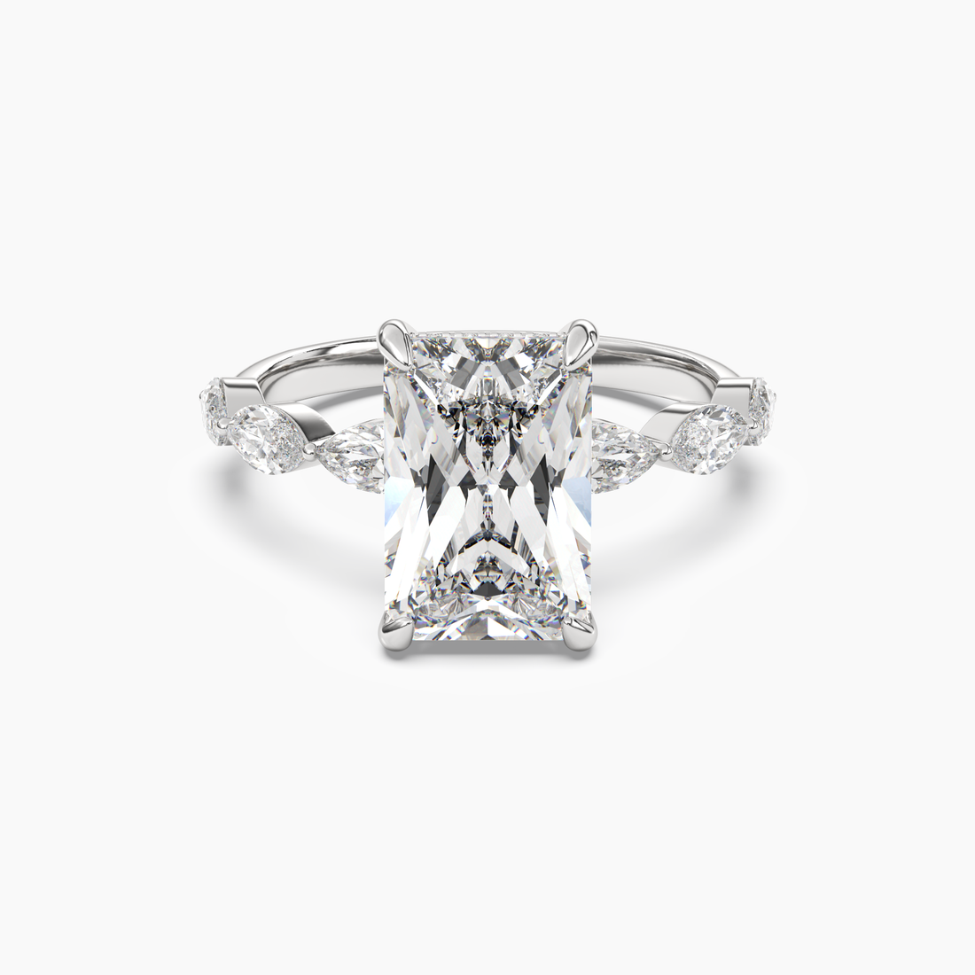 Rosemist Radiant Hidden Halo 2 Carat Lab Grown Diamond Engagement Ring in 14K Yellow Gold