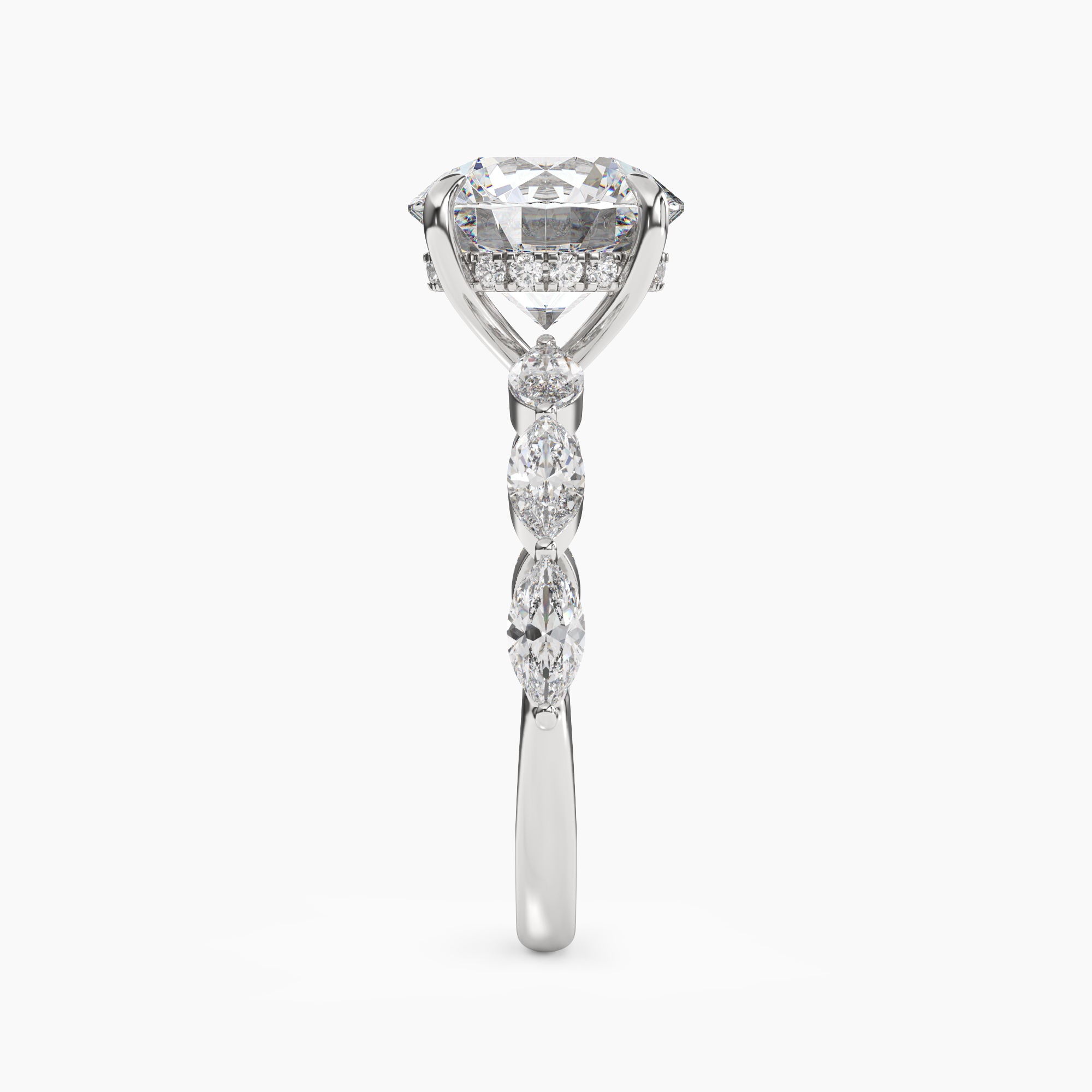 Rosemist Round Hidden Halo 1 Carat Lab Grown Diamond Engagement Ring in 18K Rose Gold