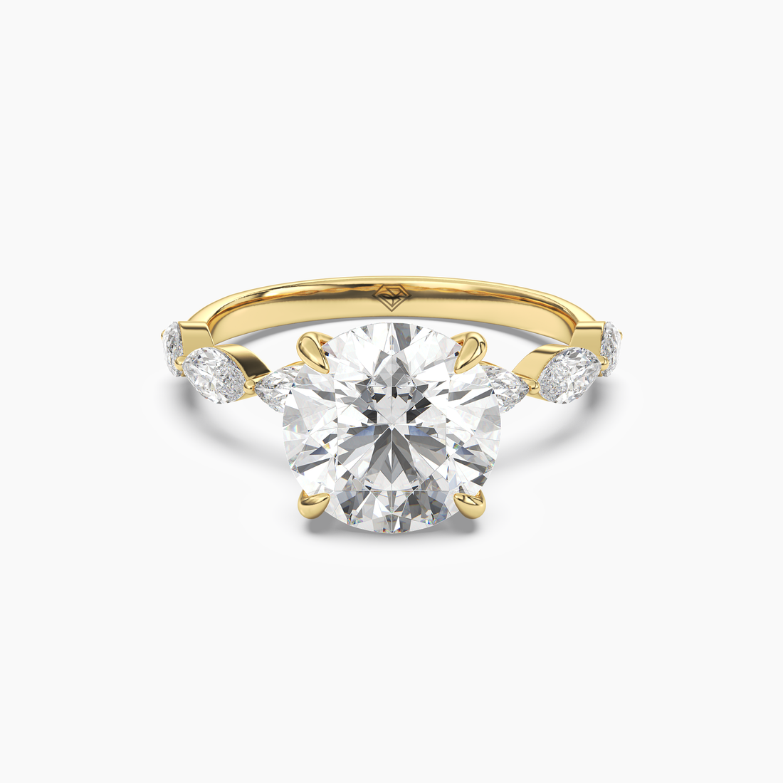 Rosemist Round Hidden Halo 1 Carat Lab Grown Diamond Engagement Ring in 18K White Gold