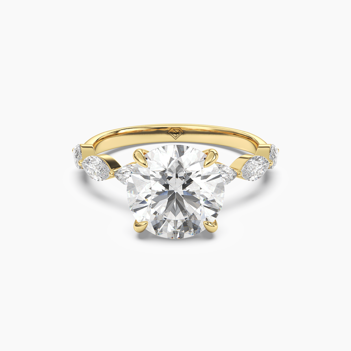 Rosemist Round Hidden Halo 1.5 Carat Lab Grown Diamond Engagement Ring in 18K Yellow Gold