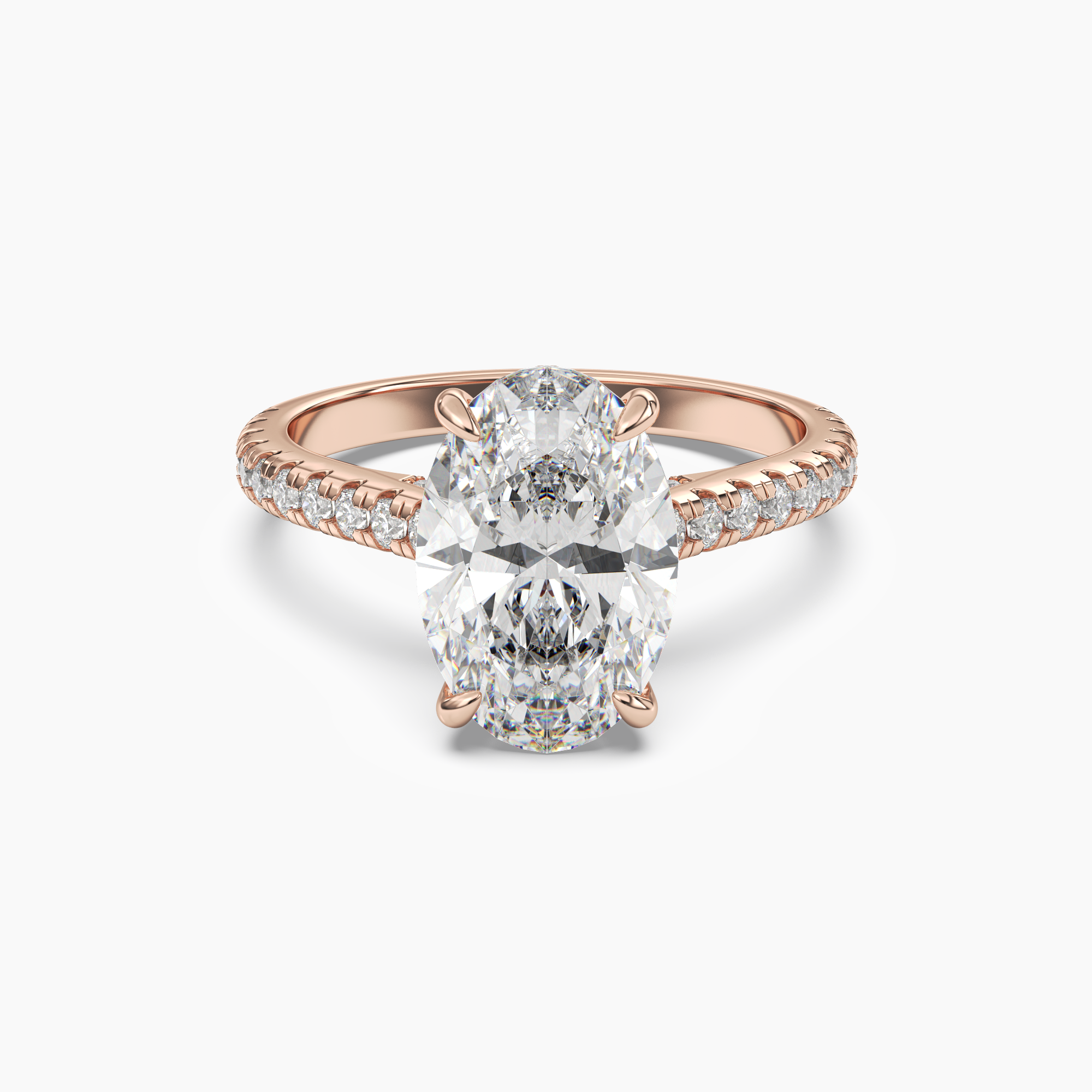 Lunaris Oval Hidden Halo 2.5 Carat Lab Grown Diamond Engagement Ring in 18K Yellow Gold