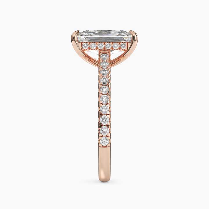 Lunaris Radiant Hidden Halo 2.5 Carat Lab Grown Diamond Engagement Ring in 18K Yellow Gold