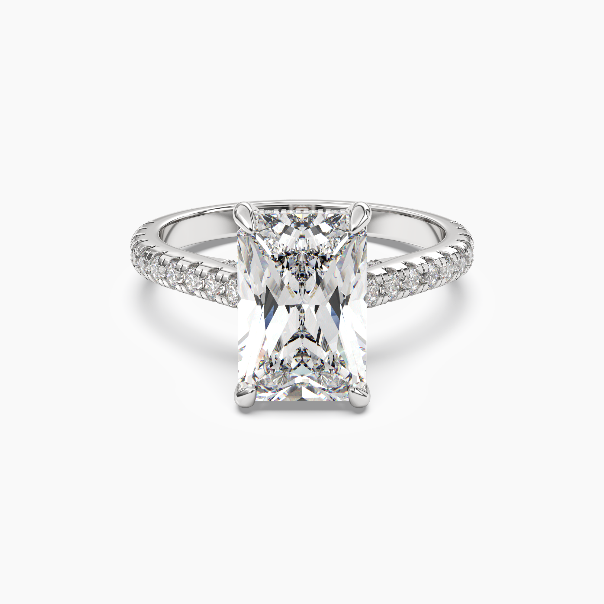 Lunaris Radiant Hidden Halo 1 Carat Lab Grown Diamond Engagement Ring in 14K Rose Gold
