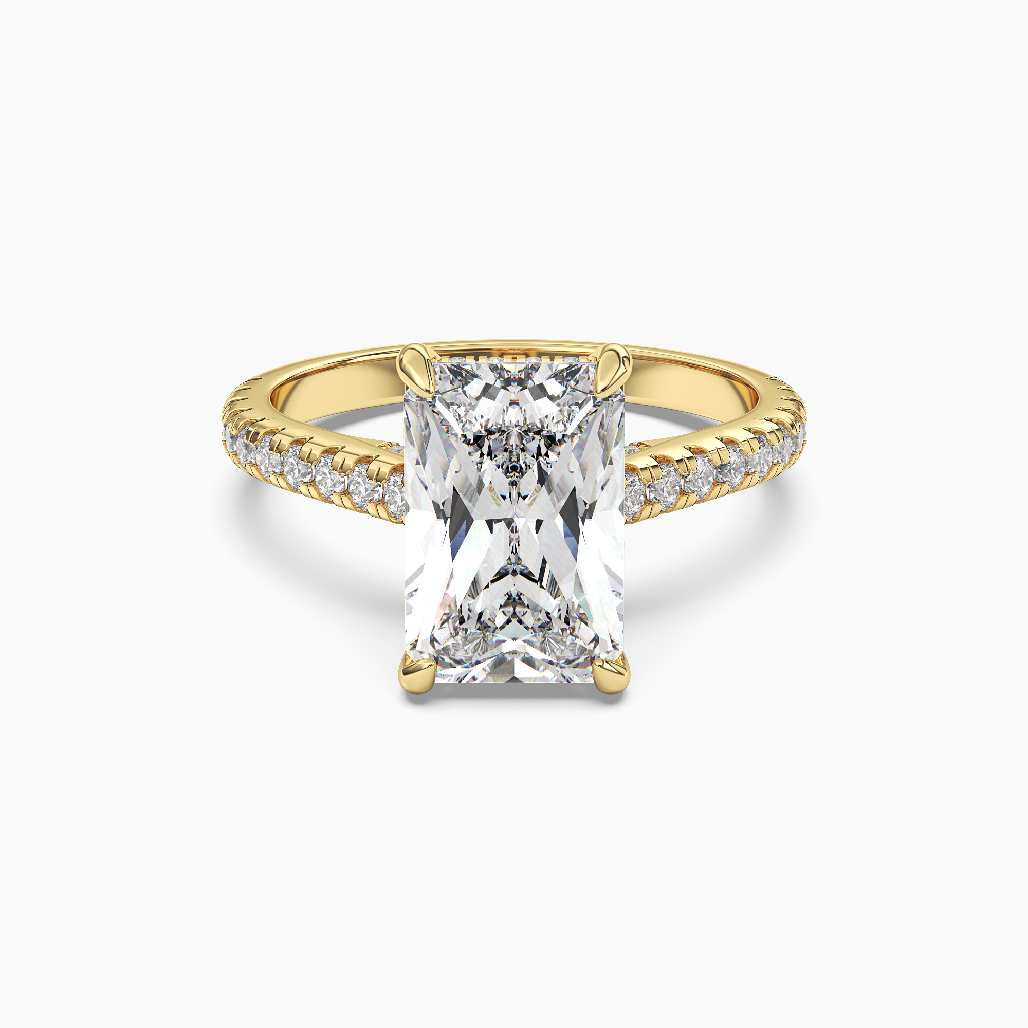 Lunaris Radiant Hidden Halo 2.5 Carat Lab Grown Diamond Engagement Ring in 14K Rose Gold