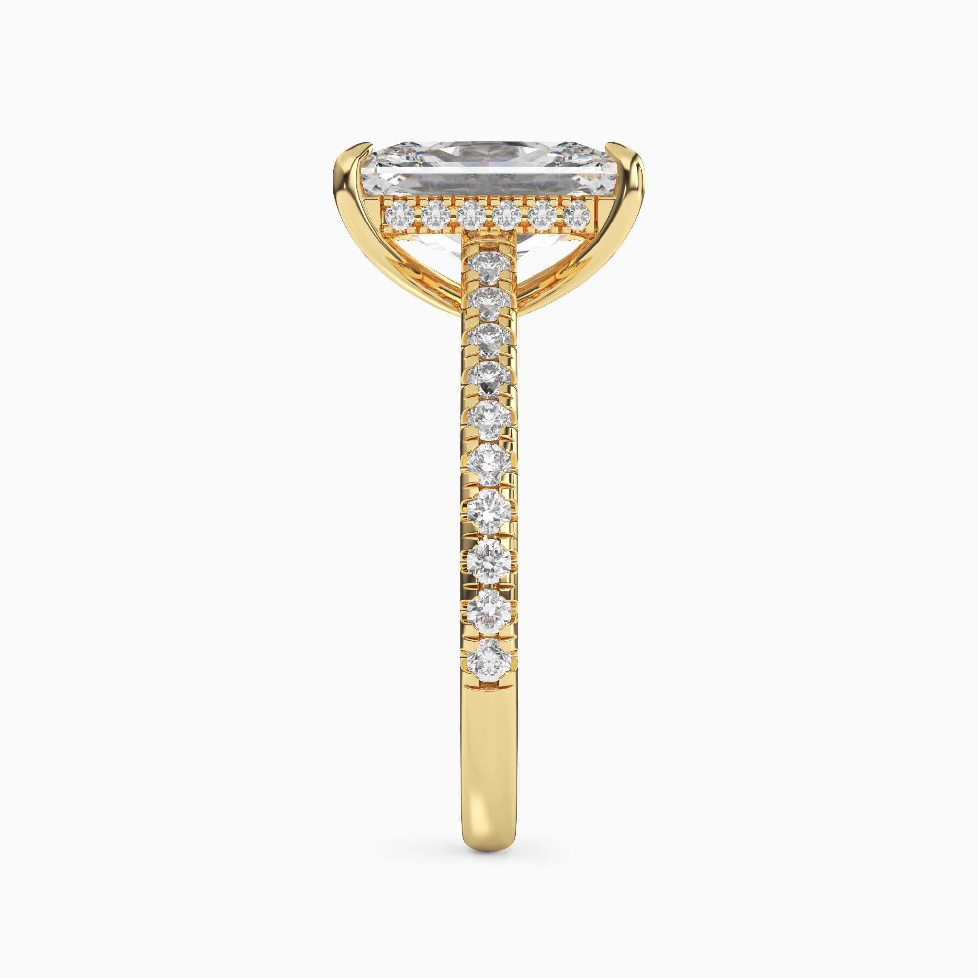 Lunaris Radiant Hidden Halo 1.5 Carat Lab Grown Diamond Engagement Ring in 18K White Gold