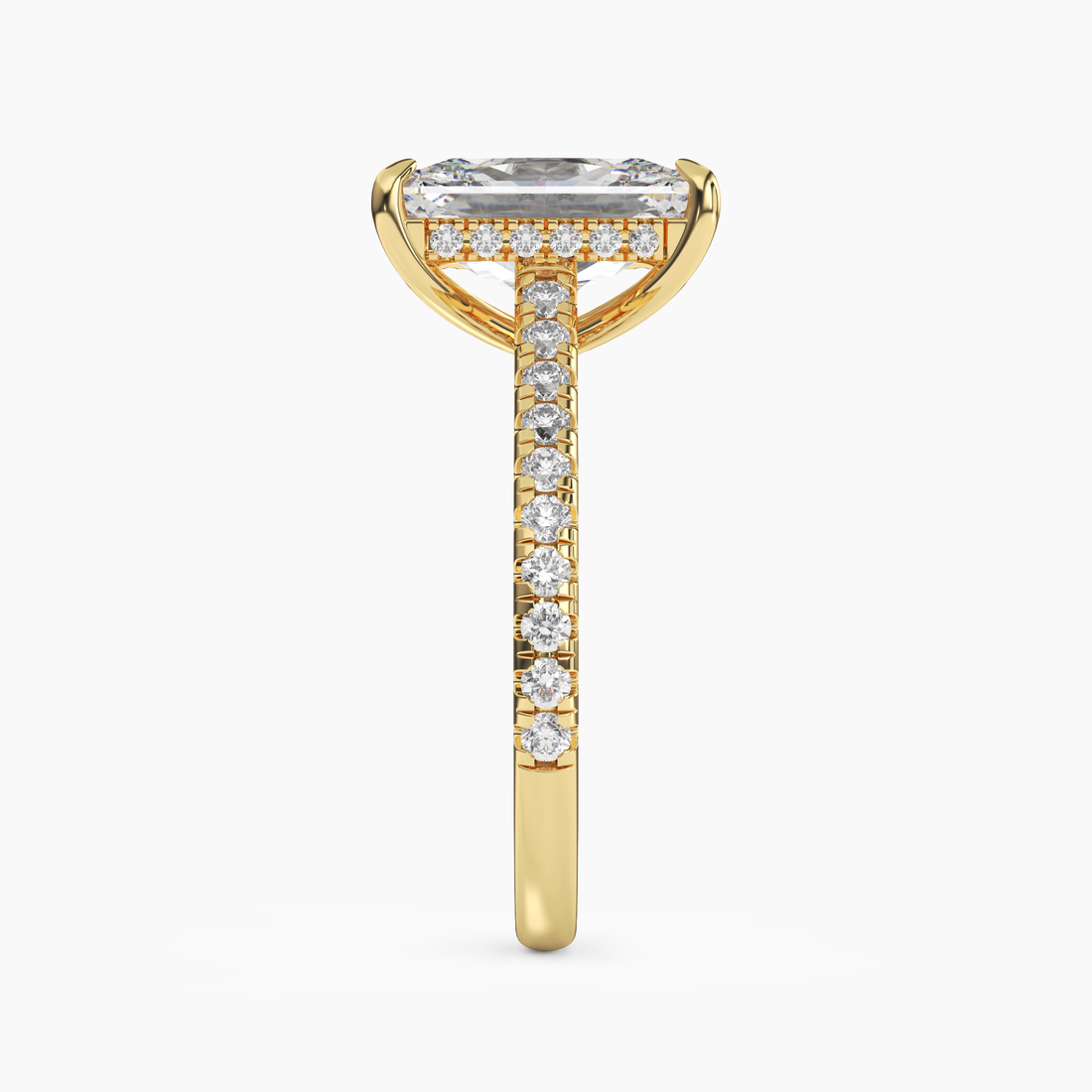 Lunaris Radiant Hidden Halo 3 Carat Lab Grown Diamond Engagement Ring in 18K Rose Gold