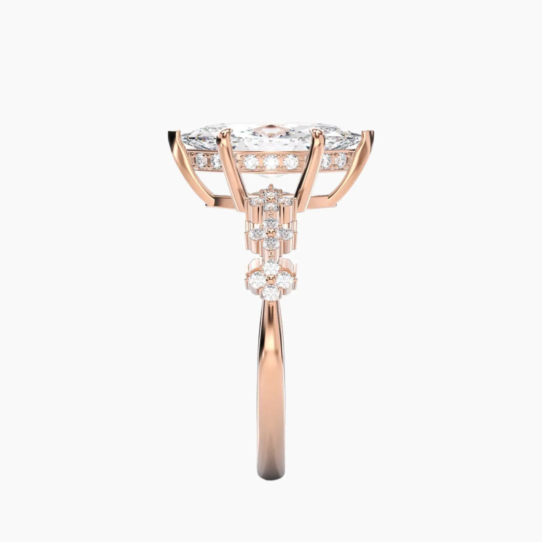 Starveil Marquise Unique 2.5 Carat Lab Grown Diamond Engagement Ring in 18K Yellow Gold