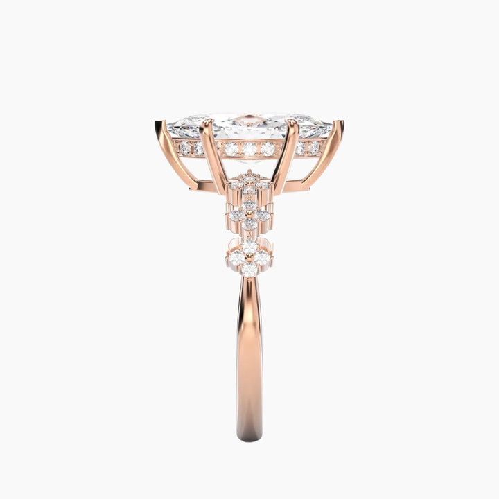 Starveil Marquise Unique 1.5 Carat Lab Grown Diamond Engagement Ring in 18K White Gold